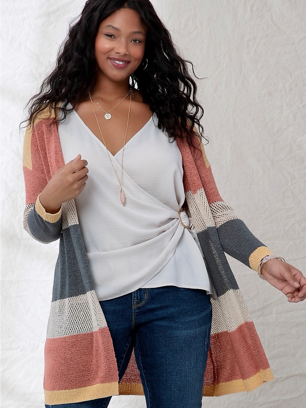 Maurices Colorblock Duster Cardigan